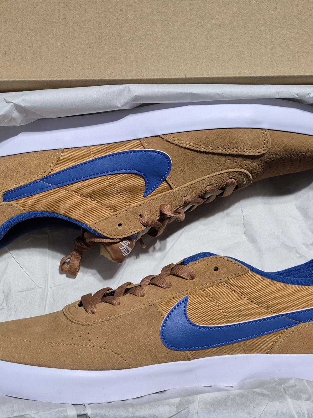 NEW Nike SB Heritage Vulc Flax/Team Royal Color Mens 11